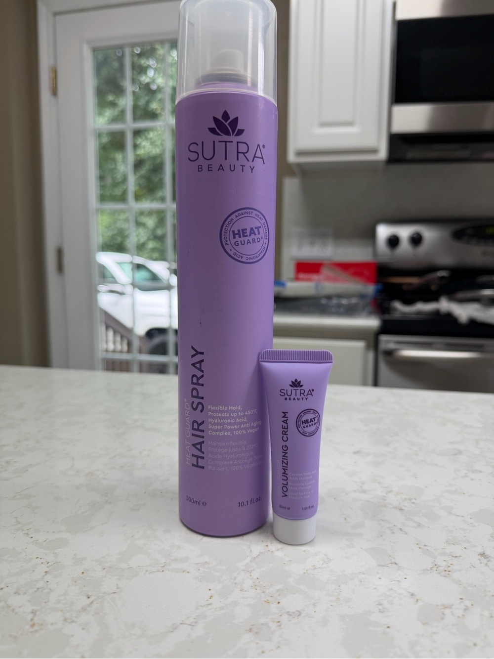 Purple Heat Guard Hair Spray & Volumizing Cream new